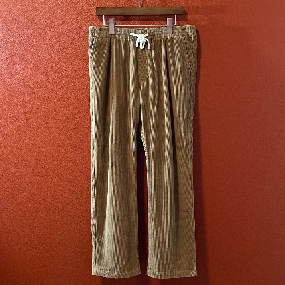 Wellen Men’s Classic Corduroy Easy Straight‎ Leg Sun Faded Brown Huckberry Pants